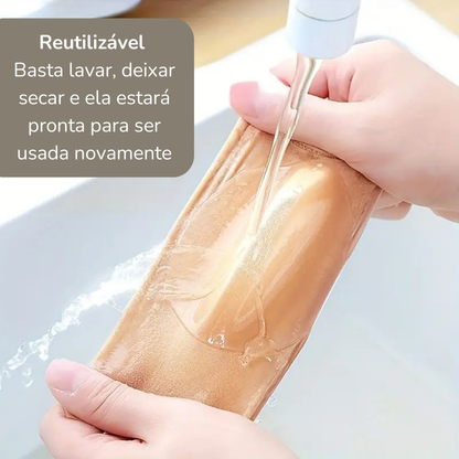 Meia fina com protetor para calcanhar em silicone - Rennóvia